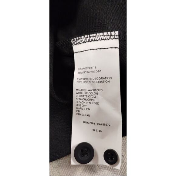 Cubavera Mens Shirt Button Up Short Sleeve Pocket Embroidered Flower Black XXL - Picture 5 of 9